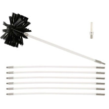 Chimney Cleaning Brush Kit with 15 Flexible Sweep Rods and Nylon Head for Fireplace and Dryer Vent