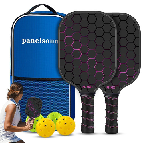 Σετ 2 ρακετών Pickleball, ελαφριές ρακέτες Pickleball με ανθεκτική επιφάνεια από