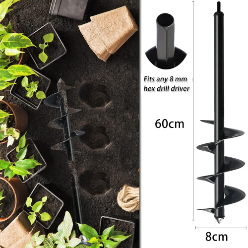 Efficiency Planting, Solid Shaft Auger Drill Bit - Multi-Purpose Garden Auger for Quick and Easy Hole Digging 1