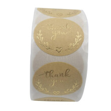Round Thank You Stickers Kraft Paper Seal Labels for Packaging, Holiday Decoration and Envelope Seals