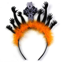 Tiara de fantasma para o Halloween, estilo morcego com laço elegante, alternativa à tiara de abóbora para cosplay e acessórios de fantasia.