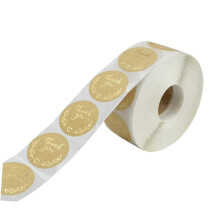 Kraft Paper Thank You Stickers Round SelfAdhesive Labels for Wedding Birthday Christmas Party Packaging