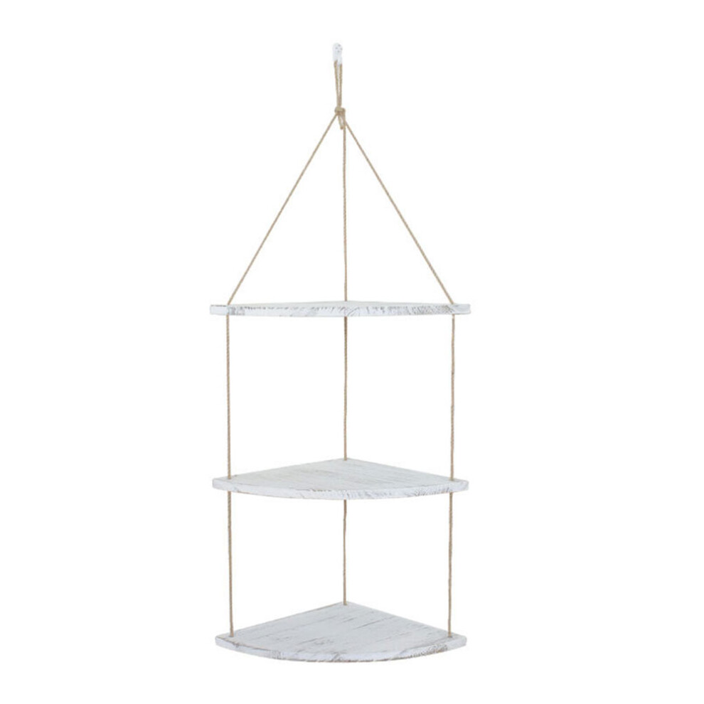 Modern Minimalist Storage, Wooden Floating Shelves With Rustic Swing Rope, Bohemian Decorative Shelving For Any Room 9404207898063