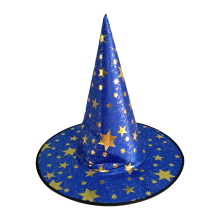 Cosplay-kostymetilbehør for utøvere, trollmannshatt med stjernetrykk og lett konstruksjon, heksehatt med sammenleggbart design for