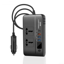 Car Power Inverter 200W 12V to 110V Converter with LED Display and Safety Protection for SUV Truck