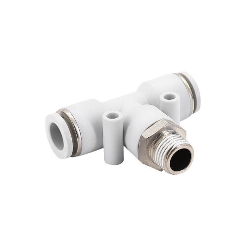 T Thread Tee Connector for Pneumatic Air Hose Fitting and Hydraulic Systems