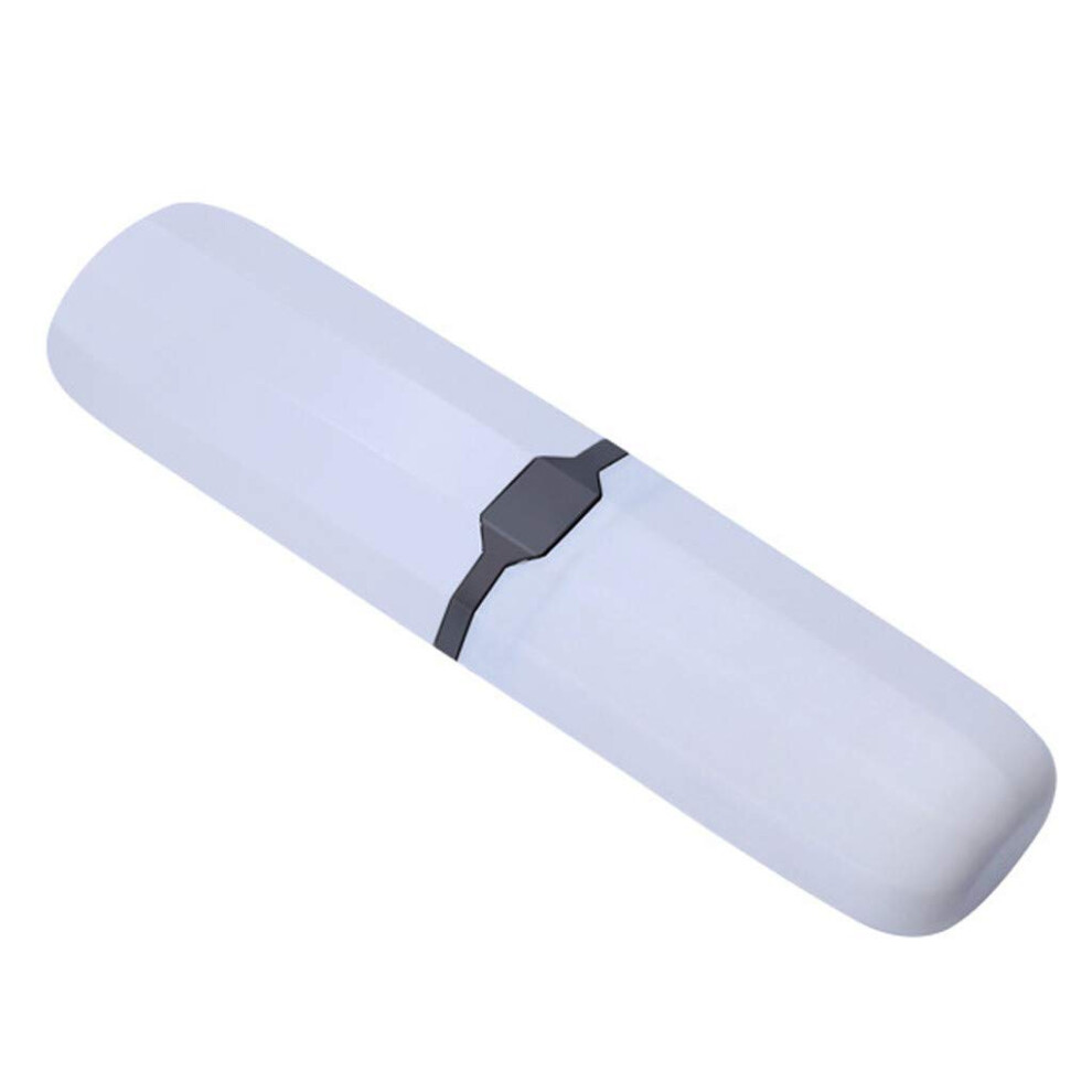 Travel Toothbrush Holder with Cover, Portable Storage Box for Camping and Home (White, One Size)