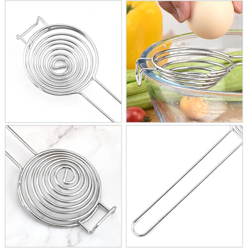 Stainless Steel Egg Separator with Long Handle for Quick Egg White Separation and Easy Cleaning 2