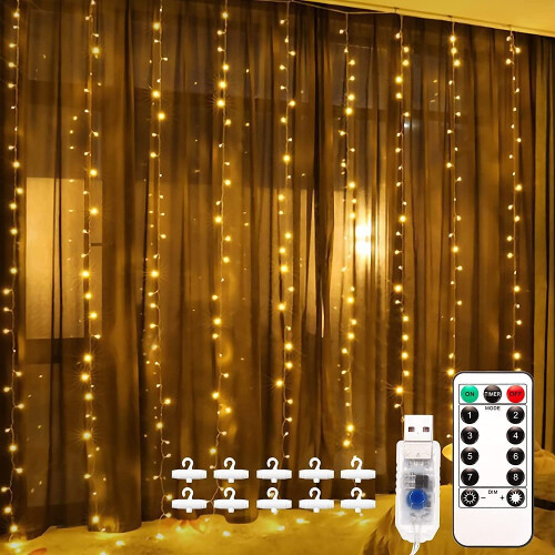 Twinkle Fairy Lights For Bedroom Decor, 8 Lighting Modes Remote Control Timer Function, Ip44 Waterproof Usb Powered String Lights, Safe Voltage And Di