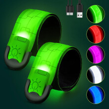 Reflekterande löparutrustning för nattlöpare, 360-graders LED-armband med ultrahög synlighet, snabb laddning på 40 minuter, uppladdningsbart