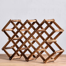 Foldable Wooden Wine Rack 10 Bottle Countertop Storage Organizer for Kitchen Bar Cellar