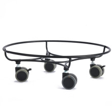 Feststellbarer, rollbarer Pflanzenständer aus Metall mit rostfreier Beschichtung, robuster Pflanzenständer für drinnen und draußen, 25 cm, Schwarz