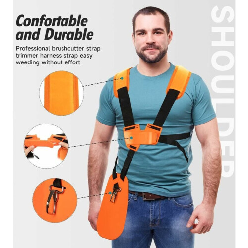 Professional Ergonomic Trimmer Shoulder Harness, Durable Double Shoulder Design, Universal Double Shoulder Strap With Adjustable Straps, Suitable For 1