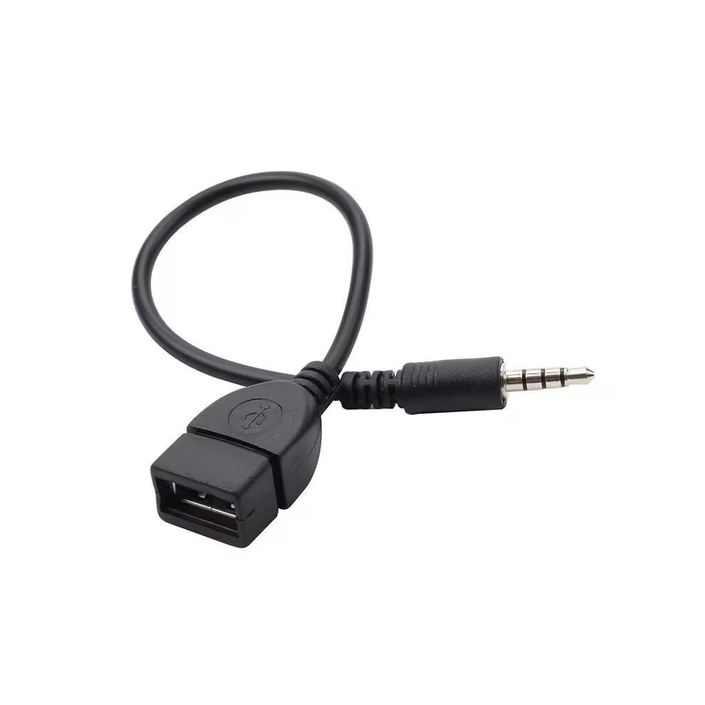 Usb To Aux Adapter Cable 3.5Mm Male To Usb Female Converter For Car Stereo 8Inch Goldplated 9339159828588