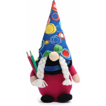 Plush Doll Decorations for Home and Office, Handmade Gnomes with Book & Pencil Long Hat Dwarf Doll, Sweet Decorations Cute Desktop Decoration for Indo