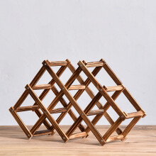 Folding Wooden Wine Rack for 6 Bottles, SpaceSaving Red Wine Storage Shelf for Kitchen or Bar