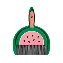 Mini set paletta e scopa con design a forma di frutta, strumenti di pulizia compatti per scrivania e tastiera, kit di pulizia efficiente con setole