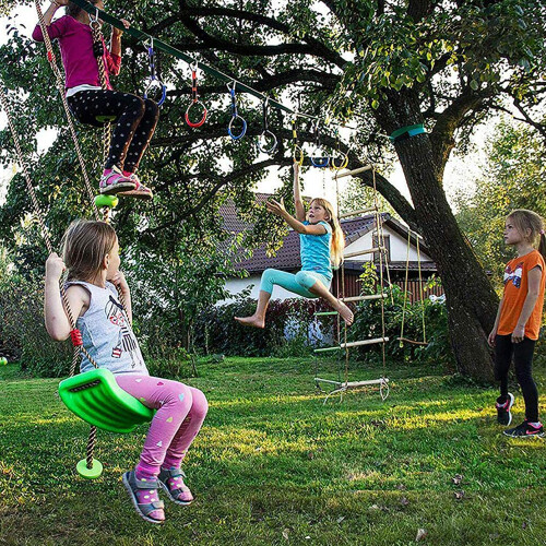 Μπάρα Swing Trapeze, Σετ Γροθιάς Ninja Ring, Εξοπλισμός Παιδικής Χαράς με Carabiner για Επιδόσεις 2
