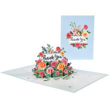 Bouquet Rós Il-dhathach 3D Pop-Up, Cáilíocht Préimhe Cóimeáilte de Láimh le haghaidh Fíor-Nasc le Daoine Muinteartha, Bailiúchán Casta de