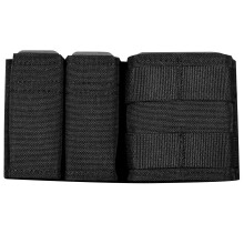 Porta-carregador tático compatível com sistema MOLLE, ampla compatibilidade garante uso versátil para diversos tamanhos de carregadores.