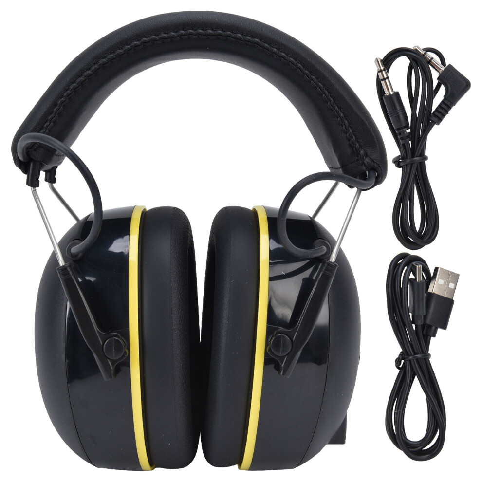 Rechargeable Battery Headphones With Noise Canceling Bluetooth Hearing Protection Adjustable Headband Long Playtime Earmuffs For Workshops And Mowing 9404207945972