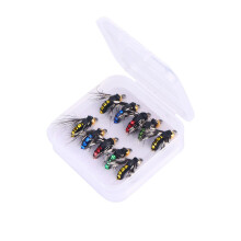 Fly Fishing Lures Kit 10pcs Handmade Flies with Hooks for Bass Trout Salmon Freshwater Saltwater
