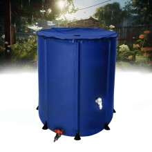 160L Collapsible Rain Barrel with Stand, Leakproof Rainwater Collection System for Garden