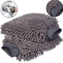 Luva de lavagem de carros que não risca e não solta fiapos, em microfibra absorvente com punho elástico confortável, design de dupla face para