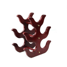 Wooden Wine Rack for 6 Bottles, Freestanding Countertop Tabletop Holder, Decorative Home Cabinet (Color G)