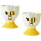 Ceramic Egg Cup with Embossed Bees Design, 2Pcs Bee Theme Spring Breakfast Tableware 4