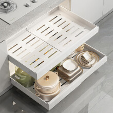 Pull Out Cabinet Organizer Adjustable Kitchen Storage Drawers for Base Cabinets Pantry Bathroom