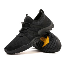 Men's Waterproof Hiking Boots Low Cut Breathable Trekking Shoes for Outdoor Camping Trails Black 7.5 UK