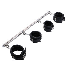 Barra divaricatrice regolabile per una maggiore intimità, design portatile in 3 pezzi per giochi di bondage versatili, polsini in morbida similpelle