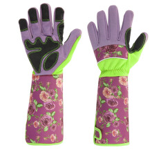 Gartenhandschuhe mit Unterarmschutz für Damen, lange Gartenhandschuhe mit Lederhandfläche, flexibles, dornensicheres Design für den Rosenschnitt,