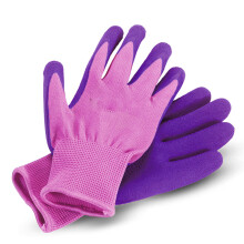 Mikroskumteksturbelagte hagehansker for barn med sømløs strikket bambusfôr holder hendene kjølige og komfortable, luftinfusert naturgummibelegg i