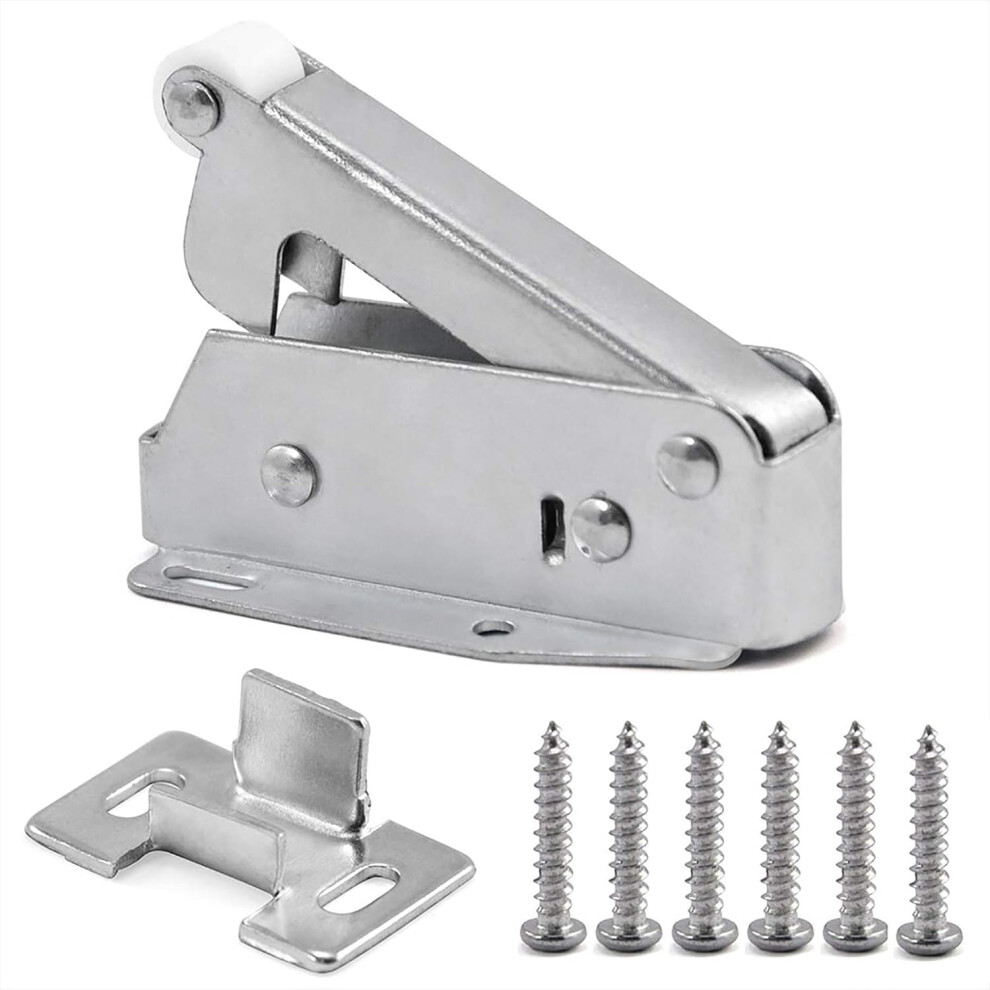 Non-Mortise Concealed Hinge With Automatic Opening Feature, Solid Cold-Rolled Steel Touch Release Lock For Kitchen Cabinets, Effortless Push To Open D 9554910885635