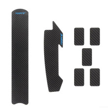 Bicycle Chainstay Guard with Carbon Pattern AntiScratch Frame Protection Sticker for Road and Mountain Bikes Black (01)