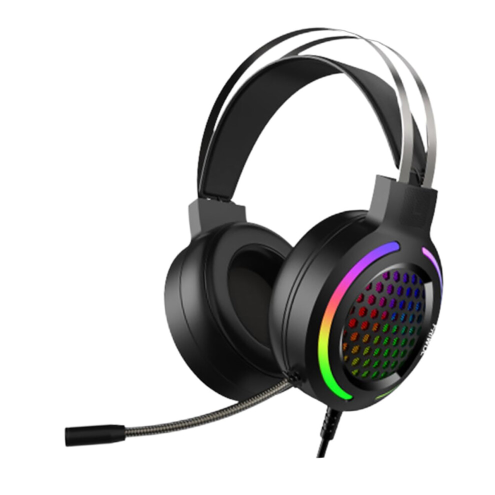 Rgb Gaming Headset With Noisecanceling Microphone, Wired Overear Rgb Backlit For Pc And Switch 9119770387110