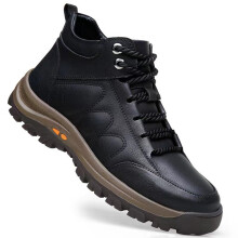 Hiking Boots Waterproof Cotton Short Ankle Shoes for Men and Women Outdoor Trekking Black UK 7
