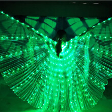 Leuchtende Engelsflügel LED-Beleuchtung Bauchtanzkostüm mit Teleskopstäben, schillernde Lichteffekte für Halloween, Karneval und Bühnenshows
