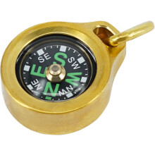 Titanium/brass Mini Compass, Teardrop Shaped Outdoor Compass, Waterproof Ipx5 Hiking Compass, Handheld Compass Easy To Recognize Direction (gold) (1pc