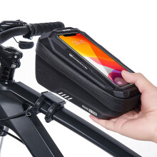Bolsa para teléfono móvil con compartimento interno de malla para el cuadro delantero de la bicicleta, amplio espacio de almacenamiento para tus