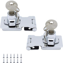 Veilig hangslot met draaiknop van roestvrij staal en sleutel, inclusief verborgen bevestigingsschroeven voor optimale bescherming.