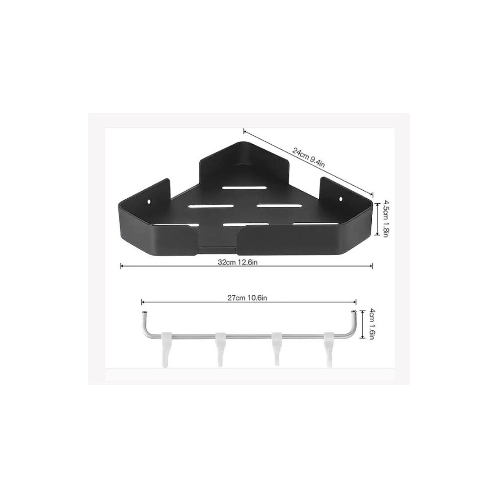 Aluminum Matte Finish Sink Organizer, Wall Mountable Rustproof Sponge Holder For Kitchen, Durable & Sturdy Corner Design Efficient Draining Brush Orga 9454554834184