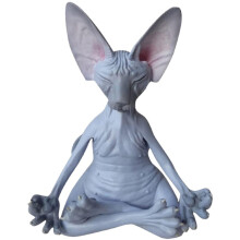 Statuetta da collezione di gatto in meditazione in posizione Zen Yoga, realizzata a mano in resina, scultura rilassante, squisita fattura, gatto