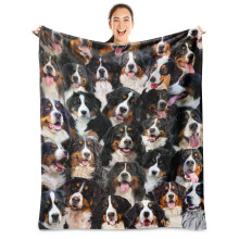 Flannel Blanket Throw, Soft Warm Sofa Bed Cover for Dog Lovers, 50'x60'