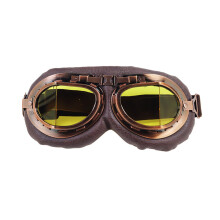 Vintage Pilot Motorradbrille, UV-Schutz, beschlagfreie Brille mit bruchsicherer Linse, leichtes Design mit flexiblem Rahmen und verstellbarem Riemen