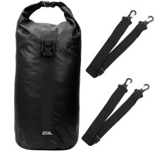 Schwarzer, wasserdichter Packsack, leicht und robust für Extremsportarten, verstellbarer Schultergurt und wetterfest, perfekt zum Kajakfahren und