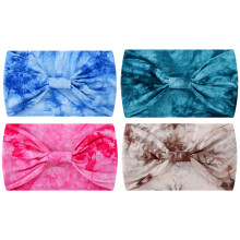 Modisches, breites, elastisches Boho-Stirnband, verstellbarer Turban für Damen und Mädchen, Yoga- und Workout-Stirnband mit Batikmuster,