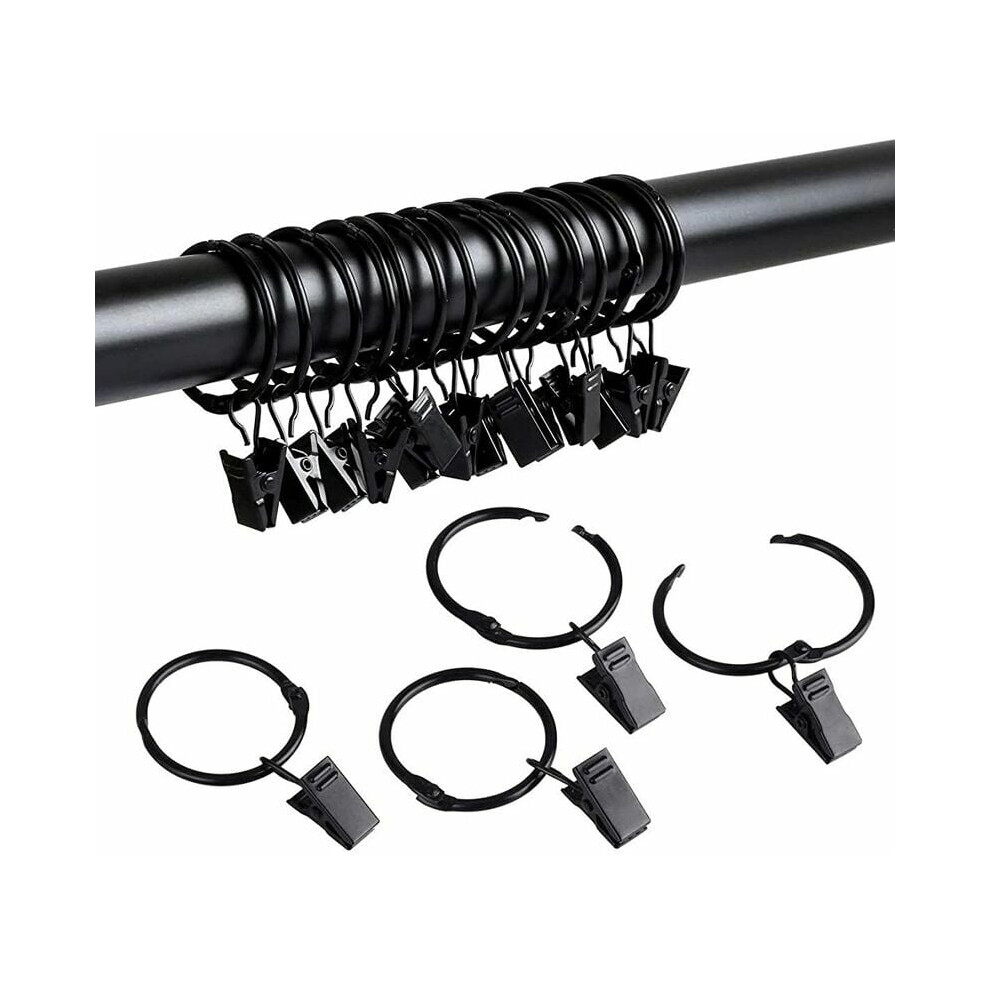High-Quality Curtain Rings, Decorative Drapery Clip Set In Vintage Black, Smooth Surface For Easy Gliding, Wide Range Uses In Any Room, Strong Metal W 9454554844855
